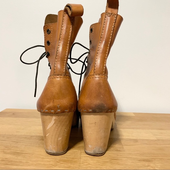 Swedish Hasbeens Hippie Lace Up Leather booties size 38 - Picture 5 of 11